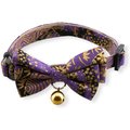 Necoichi Gilded Gold Bow Tie Breakaway Cat Collar, Purple