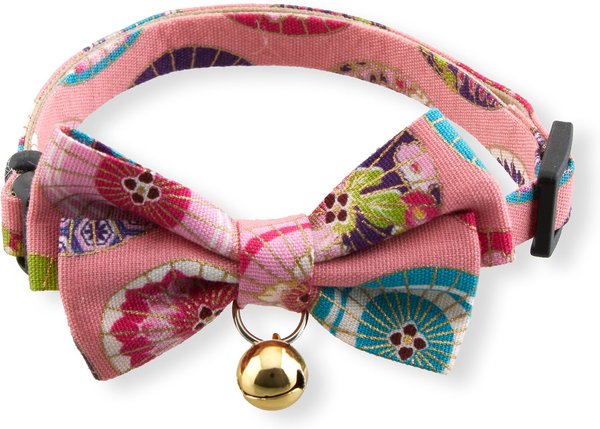 Necoichi Temari Bow Tie Breakaway Cat Collar, Pink slide 1 of 7