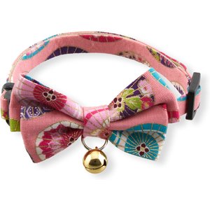 Necoichi Temari Bow Tie Breakaway Cat Collar, Pink