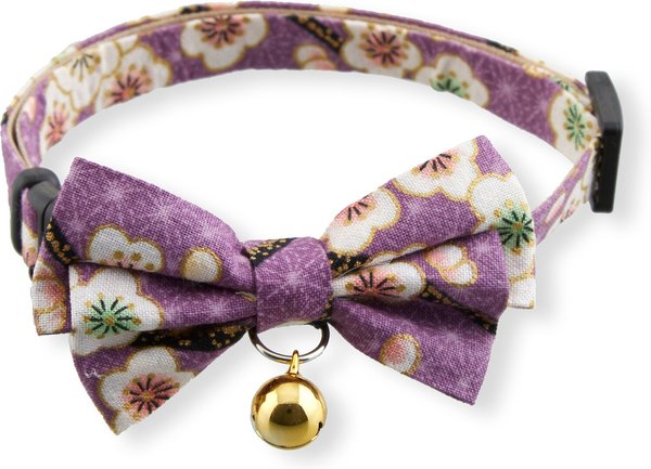 Necoichi Hanami Bow Tie Breakaway Cat Collar, Lavender slide 1 of 7