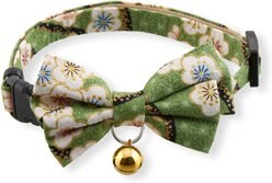 Necoichi Hanami Bow Tie Breakaway Cat Collar, Green