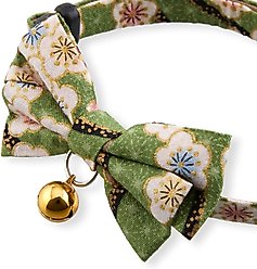 Necoichi Hanami Bow Tie Breakaway Cat Collar, Green slide 2 of 8