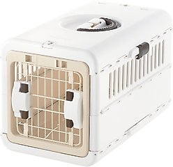 Richell Foldable Dog & Cat Carrier, White & Beige, X-Small