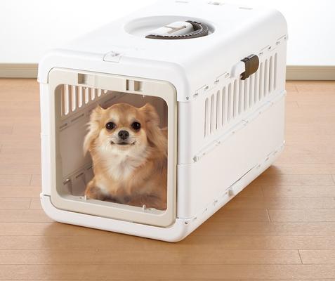 Show full view: Richell Foldable Dog & Cat Carrier, White & Beige, X-Small slide 5 of 8