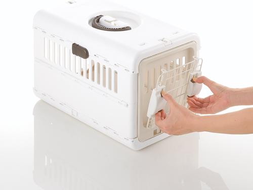 Show full view: Richell Foldable Dog & Cat Carrier, White & Beige, X-Small slide 6 of 8