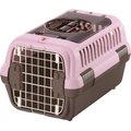 Richell Double Door Dog & Cat Carrier, Soft Pink & Brown, Small