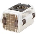 Richell Double Door Dog & Cat Carrier, White & Beige, Small