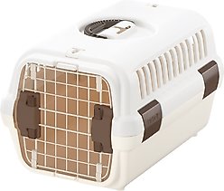Richell Traveler Dog & Cat Carrier, White & Beige, Small