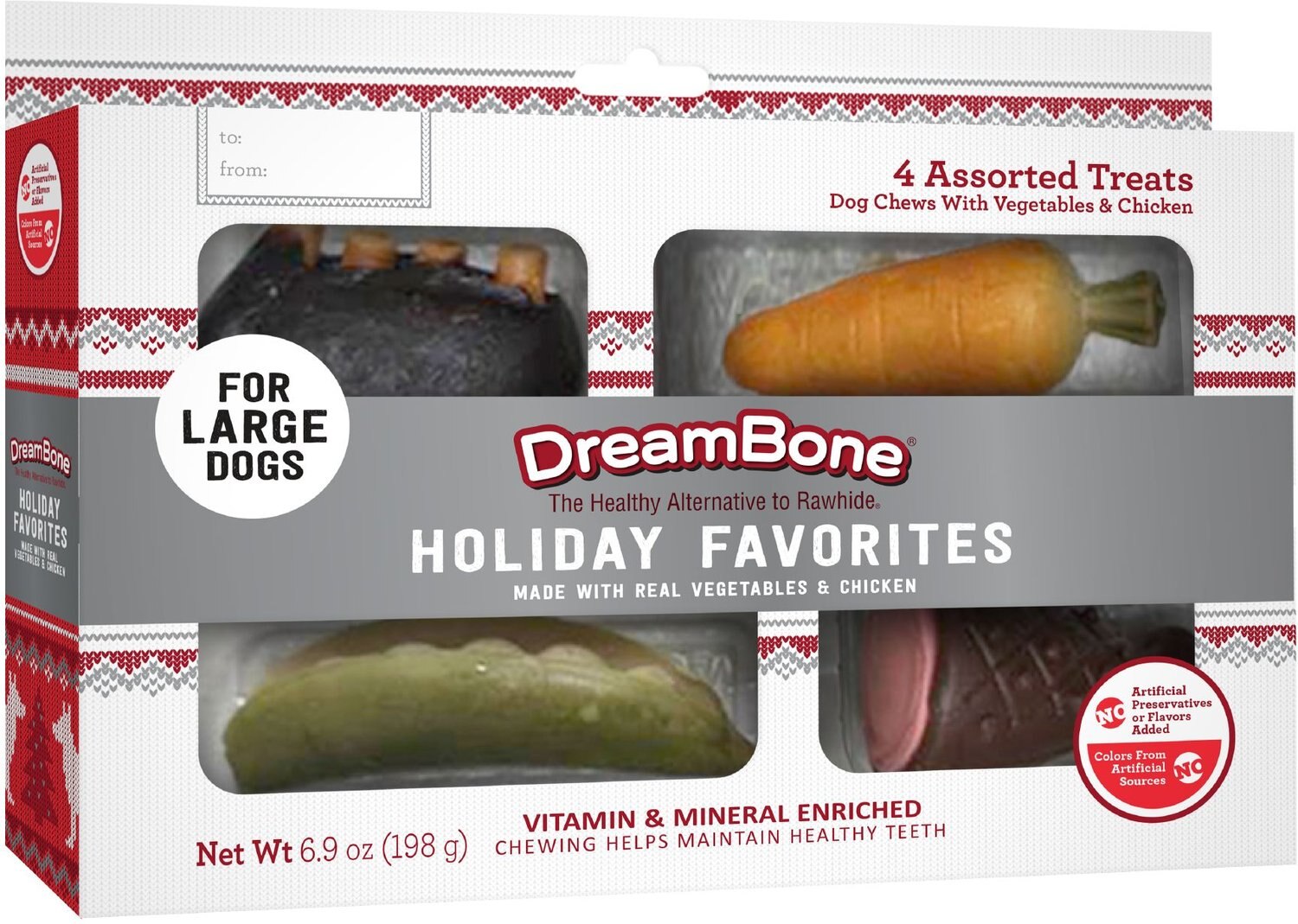 DREAMBONE Holiday Favorites Dog Treats, 4 count
