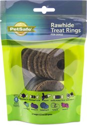 PetSafe Busy Buddy Natural Rawhide Rings Dog Treats, Size B, bundle of 2