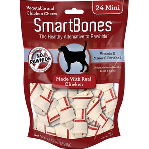 SmartBones Mini Chicken Chew Bones Dog Treats, 24 count, bundle of 2