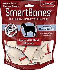 SmartBones Small Chicken Chew Bones Dog Treats, 6 pack, bundle of 2