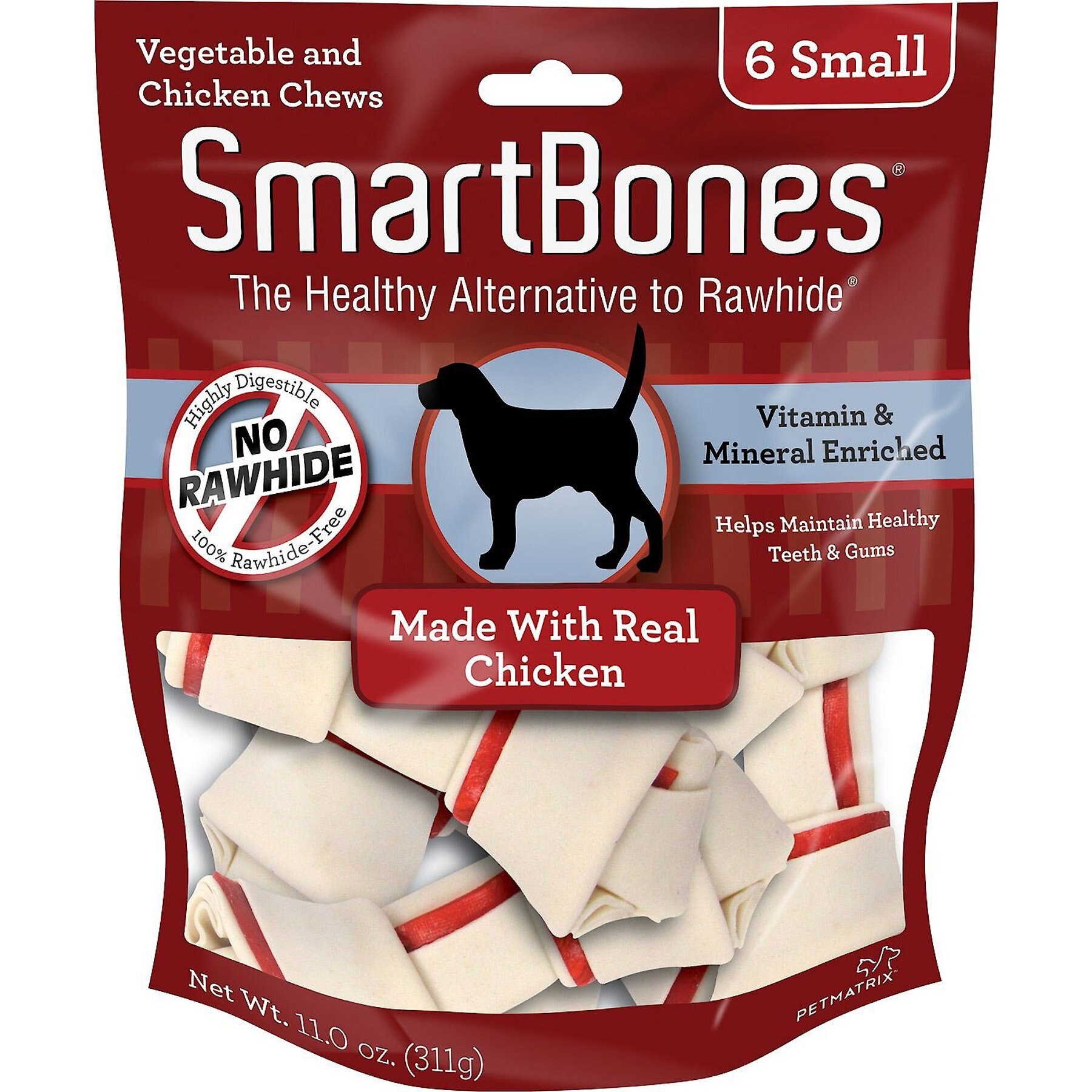 SMARTBONES Small Chicken Chew Bones Dog Treats 6 pack bundle of 6 Chewy