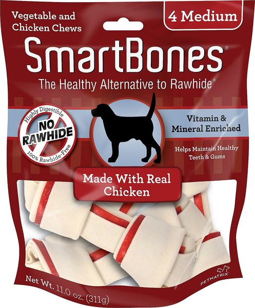 SmartBones Medium Chicken Chew Bones Dog Treats, 4 count, bundle of 2 slide 1 of 6