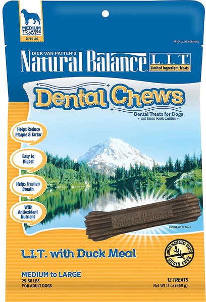 Natural Balance LIT with Grain Free  Duck Meal Dental Dog Chew