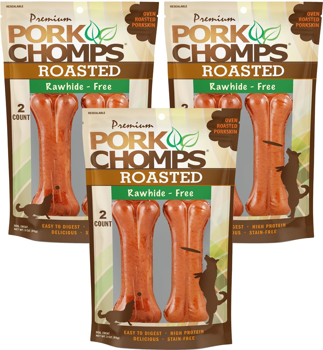 Pork chomps hot sale dog treats