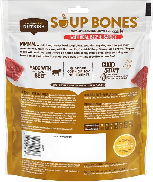 Rachael Ray Nutrish Soup Bones Minis Beef & Barley Flavor Chews Dog Treats