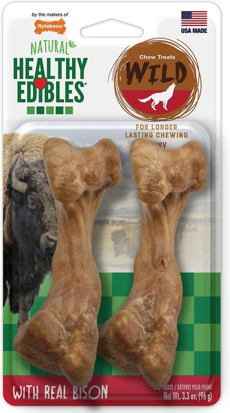 Nylabone Natural Healthy Edibles Wild with Real Bison Medium Dog Treats, 6 count slide 1 of 10