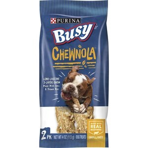 Busy Bone Chewnola Triple Reward Small/Medium Dog Treats, 4 count