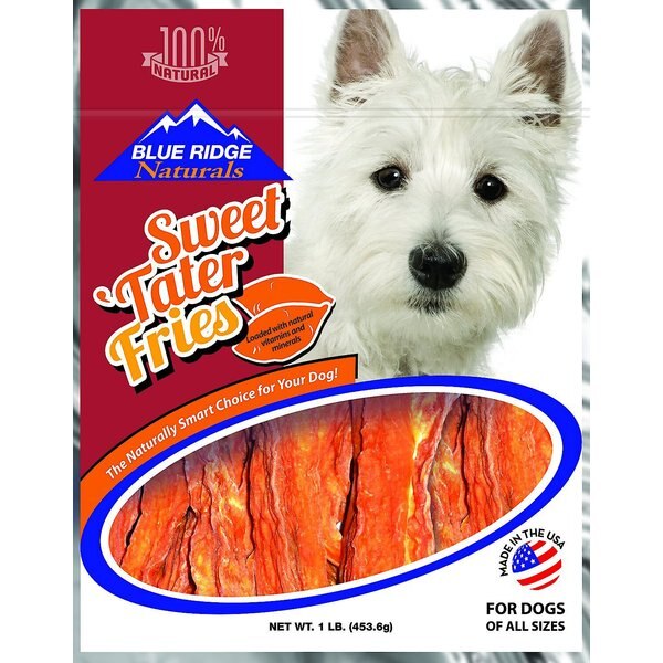 Blue Ridge Naturals Beef Broth Infused Sweet Tater Fries Dehydrated Dog Treats, 4-oz bag