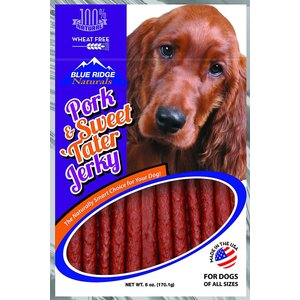 Blue Ridge Naturals Pork & Sweet 'Tater Jerky Dog Treats, 6-oz bag, bundle of 2