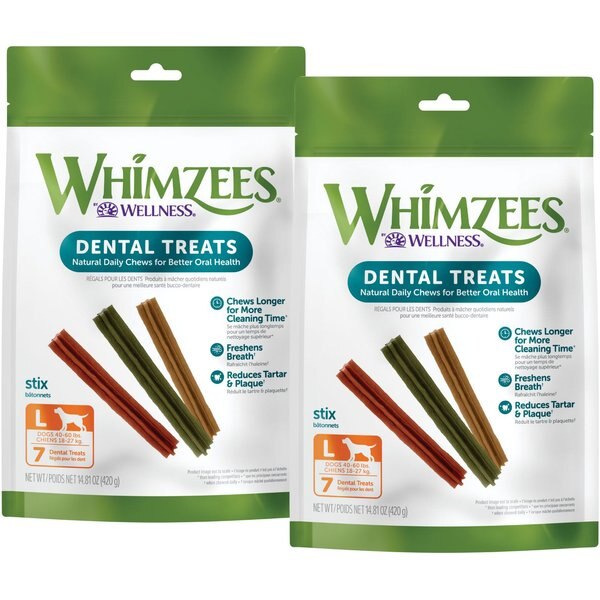 WHIMZEES by Wellness Stix Large Dental Chews Natural Grain-Free Dental Dog Treats