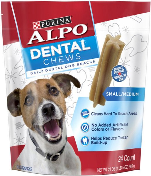 ALPO Dental Chews Small/Medium Dental Dog Treats, 21-oz bag, 48 count slide 1 of 10