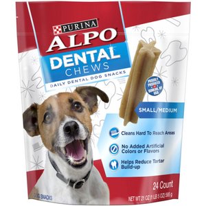 ALPO Dental Chews Small/Medium Dental Dog Treats, 21-oz bag, 48 count