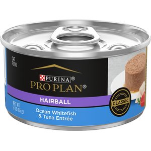 Purina Pro Plan Hairball Control Ocean Whitefish & Tuna Entrée Pate Wet Cat Food, 3-oz can, case of 24