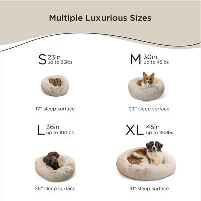 Show full view: Best Friends by Sheri The Original Calming Shag Fur Donut Cuddler Cat & Dog Bed, Dusty Rose, Small slide 4 of 11