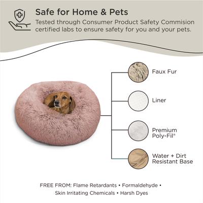 Show full view: Best Friends by Sheri The Original Calming Shag Fur Donut Cuddler Cat & Dog Bed, Dusty Rose, Small slide 7 of 11