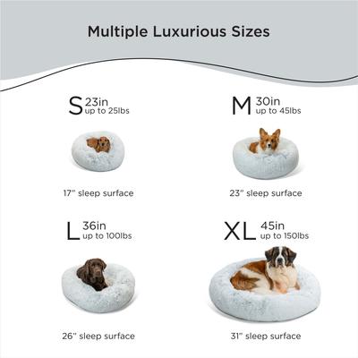 Show full view: Best Friends by Sheri The Original Calming Shag Fur Donut Cuddler Cat & Dog Bed, Baby Blue, Small slide 4 of 11