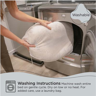 Show full view: Best Friends by Sheri The Original Calming Shag Fur Donut Cuddler Cat & Dog Bed, Baby Blue, Small slide 6 of 11