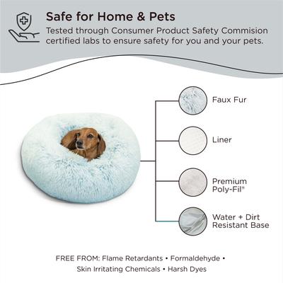 Show full view: Best Friends by Sheri The Original Calming Shag Fur Donut Cuddler Cat & Dog Bed, Baby Blue, Small slide 7 of 11