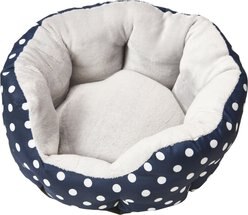 Cosmo Furbabies Polka Dot Dog Bed, Navy Blue, 16-in slide 1 of 3