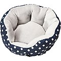 Cosmo Furbabies Polka Dot Dog Bed, Navy Blue, 16-in