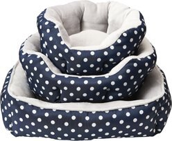 Cosmo Furbabies Polka Dot Dog Bed, Navy Blue, 16-in slide 2 of 3