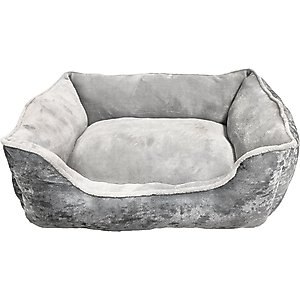 Cosmo Furbabies Velvet Step In Dog Bed, Gray, 20-in
