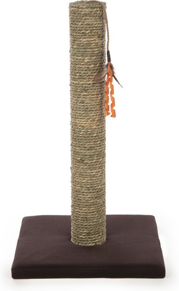 SmartyKat Simply Scratch Seagrass Cat Scratch Post with Feather Cat Toy slide 1 of 6