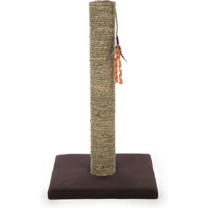 SmartyKat Simply Scratch Seagrass Cat Scratch Post with Feather Cat Toy
