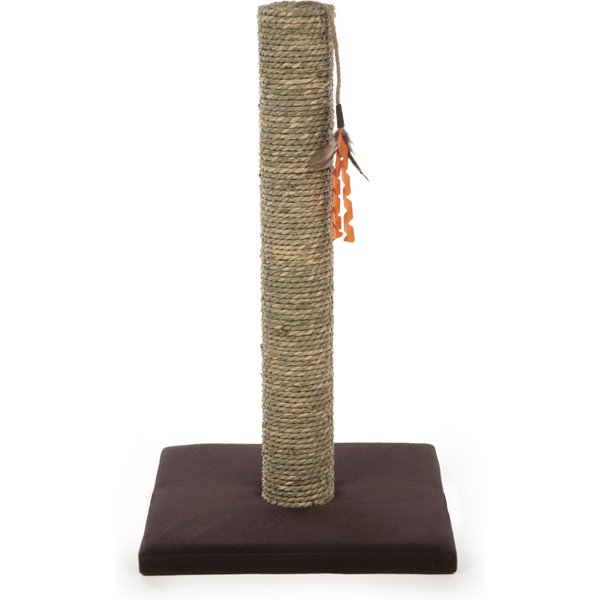 SMARTYKAT Simply Scratch Seagrass Cat Scratch Post with Feather Cat Toy