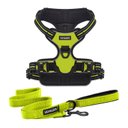Best Pet Supplies Voyager Dual Attachment Outdoor Dog Harness & Leash Bundle, Lime Green, Small