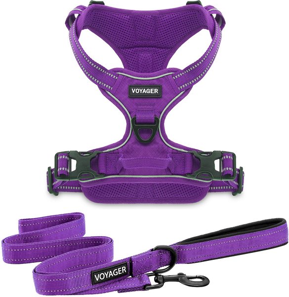 Best Pet Supplies Voyager Dual Attachment Outdoor Dog Harness & Leash Bundle, Purple, Large slide 1 of 6