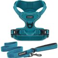 Best Pet Supplies Voyager Dual Attachment Outdoor Dog Harness & Leash Bundle, Turquoise, Medium