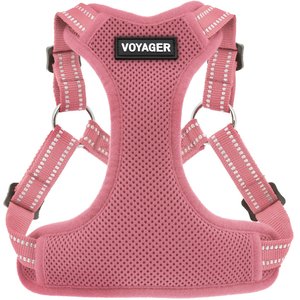 Best Pet Supplies Voyager Fully Adjustable Step-in Mesh Dog Harness, Pink, Large