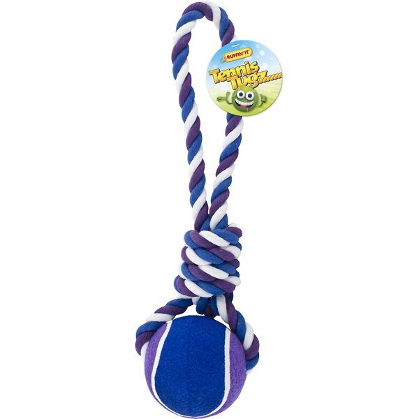 Multipet Nuts for Knots Knot Rope & Tennis Balls Dog Toy, Color Varies