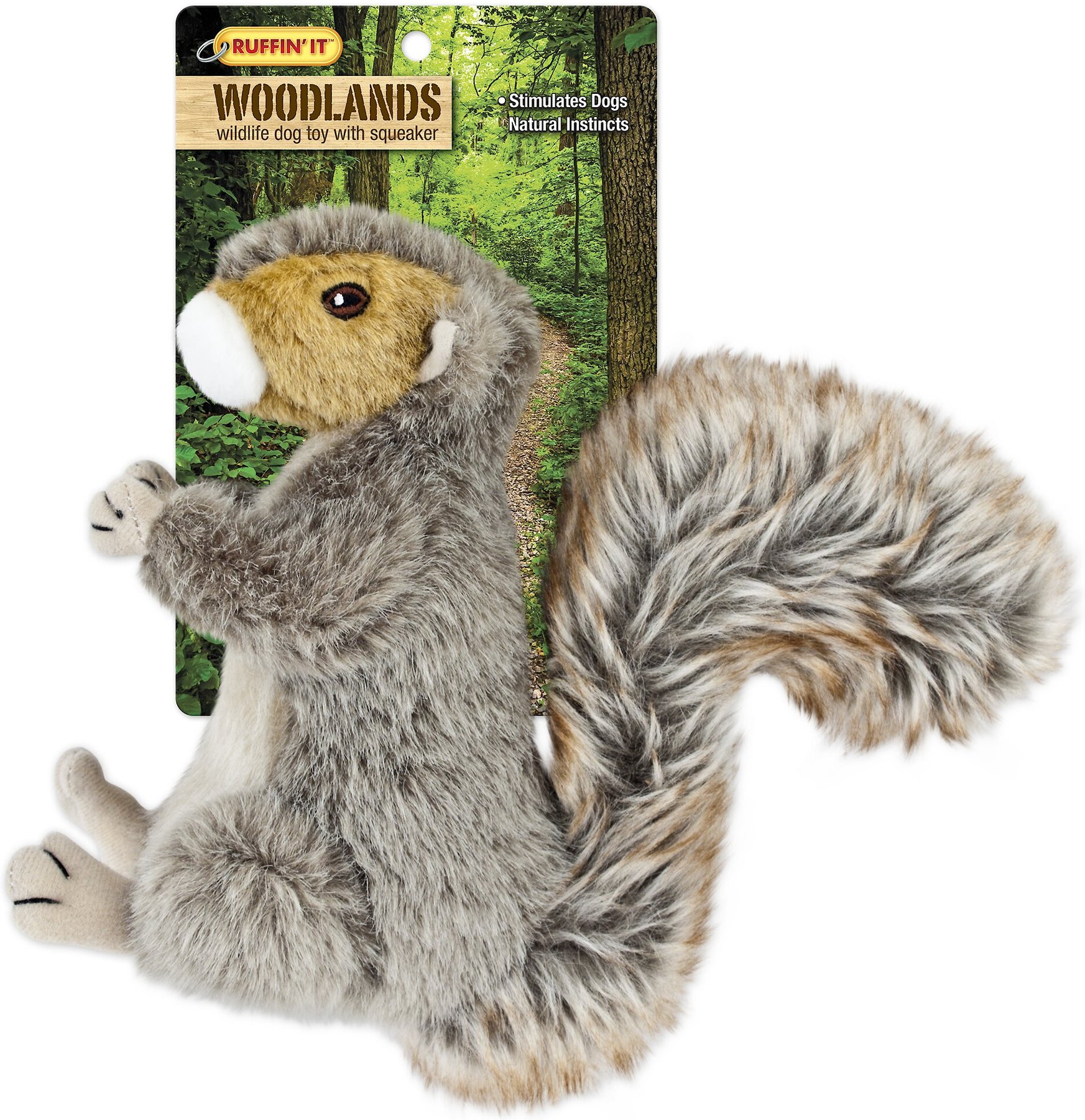 stuffed squirrel dog toy