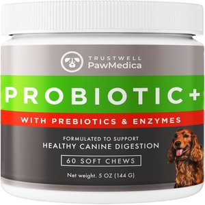 PawMedica Probiotic+ Digestive Enzymes Probiotic Dog Chews, 60 count