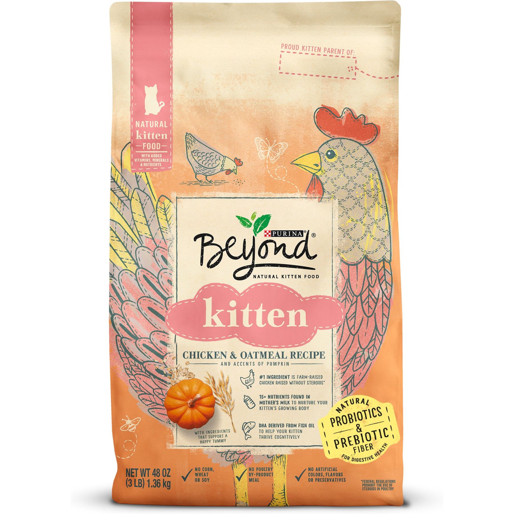 PURINA BEYOND Chicken Oatmeal Recipe Dry Kitten Food 3 lb bag Chewy