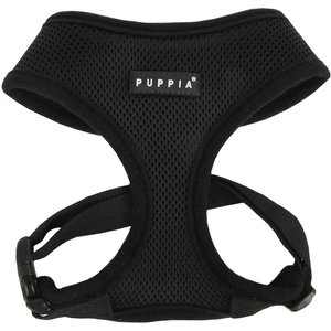 Puppia Soft Polyester Back Clip Dog Harness, Black, XX-Large: 29 to 41-in chest